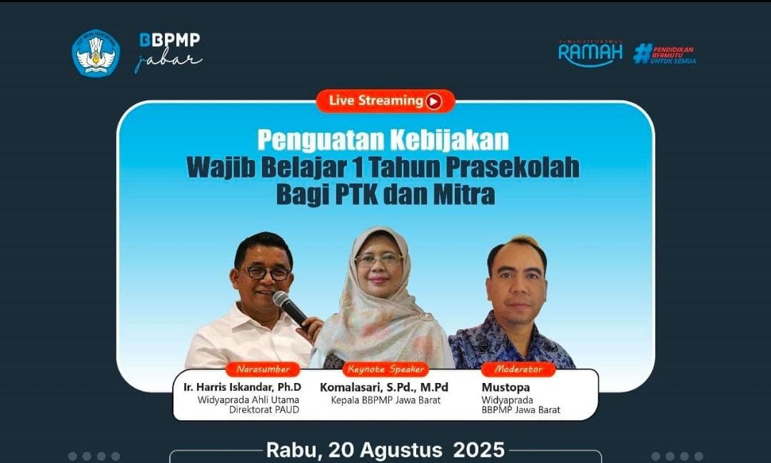 BBPMP Jabar Gelar Webinar Penguatan Kebijakan Wajib Belajar 1 Tahun Prasekolah